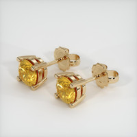 1.24 Ct.Tw. Orangish Yellow Sapphire Earrings, 14K Yellow Gold 3